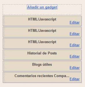 incluir gadget blogger